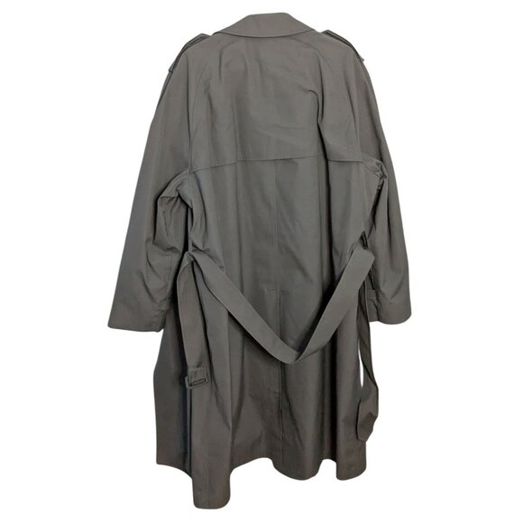 London Fog Men's Grey Trench Coat 46 Reg Lined double breasted - Picture 2 of 16